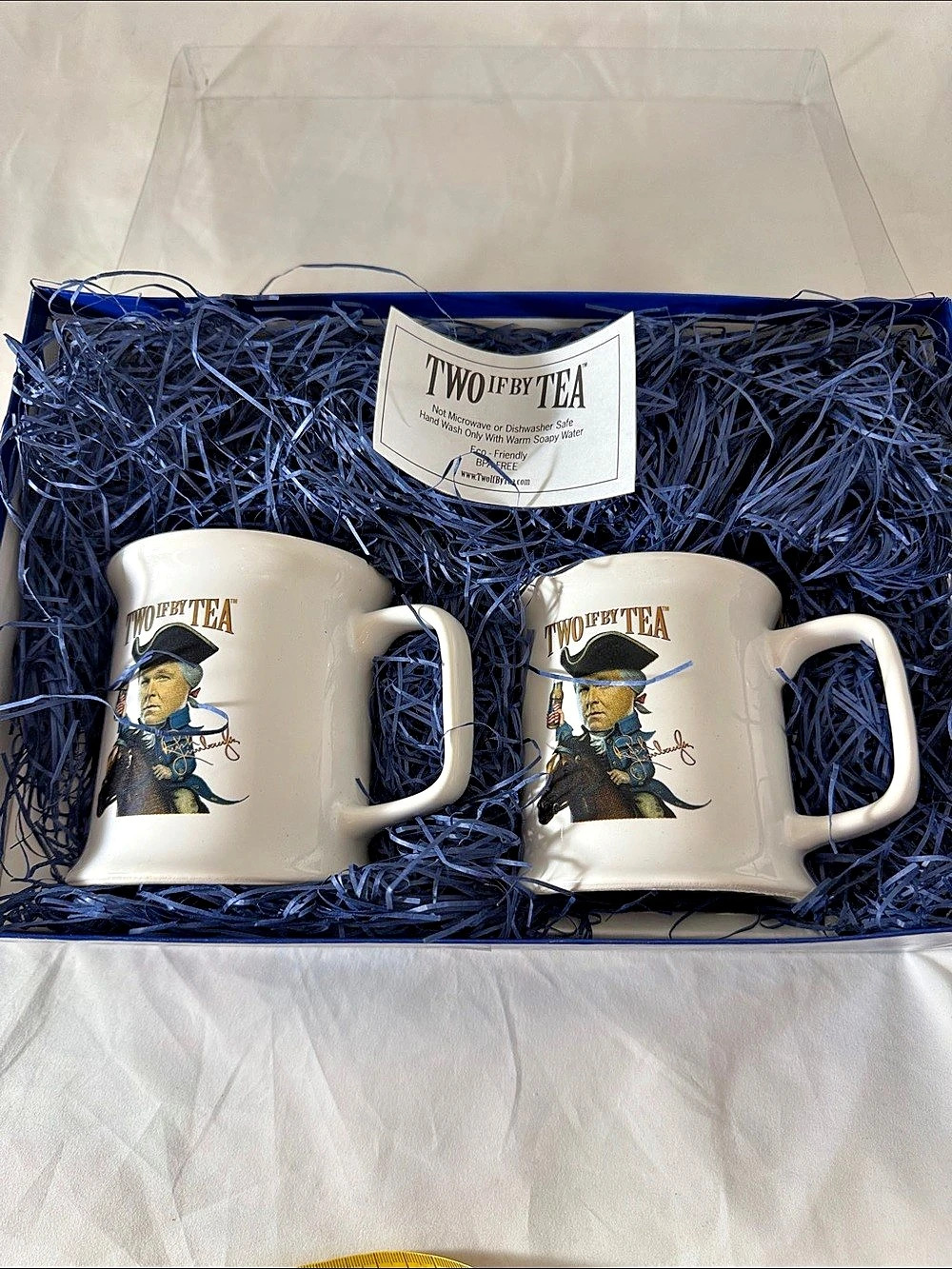 Two If By Tea Rush Revere Coffee Mug Set White & Blue